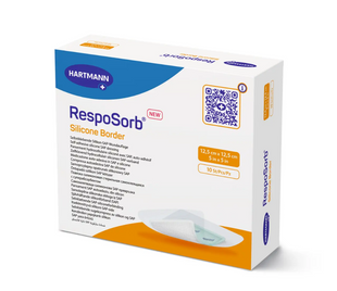 Повязка сорбционная RespoSorb Silicone Border 12,5см х 12,5см №1 шт HARTMANN &mdash; фото упаковки | аптека Добрый Доктор