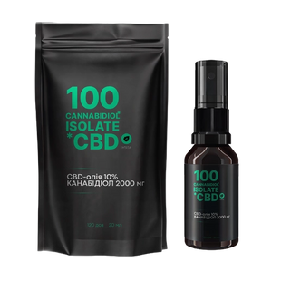 Канабідіол CBD isolate-олія 10% спрей зі смаком м'яти, 120 доз, 20 мл &mdash; фото упаковки | аптека Добрий Доктор