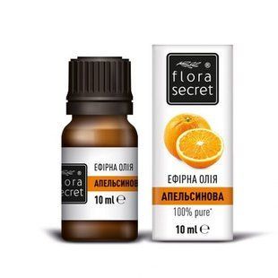 Апельсинова ефірна олія 10 мл Flora Secret &mdash; фото упаковки | аптека Добрий Доктор