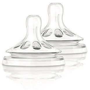 Соска Philips Avent Natural силіконова, 2 отвори, повільний потік, з 1 місяця, 2 шт SCY963/02 &mdash; фото упаковки | аптека Добрий Доктор